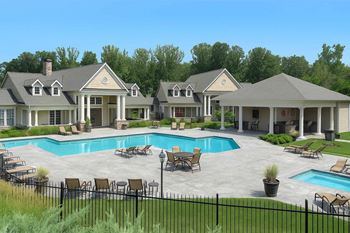 Sparkling pool with cabana